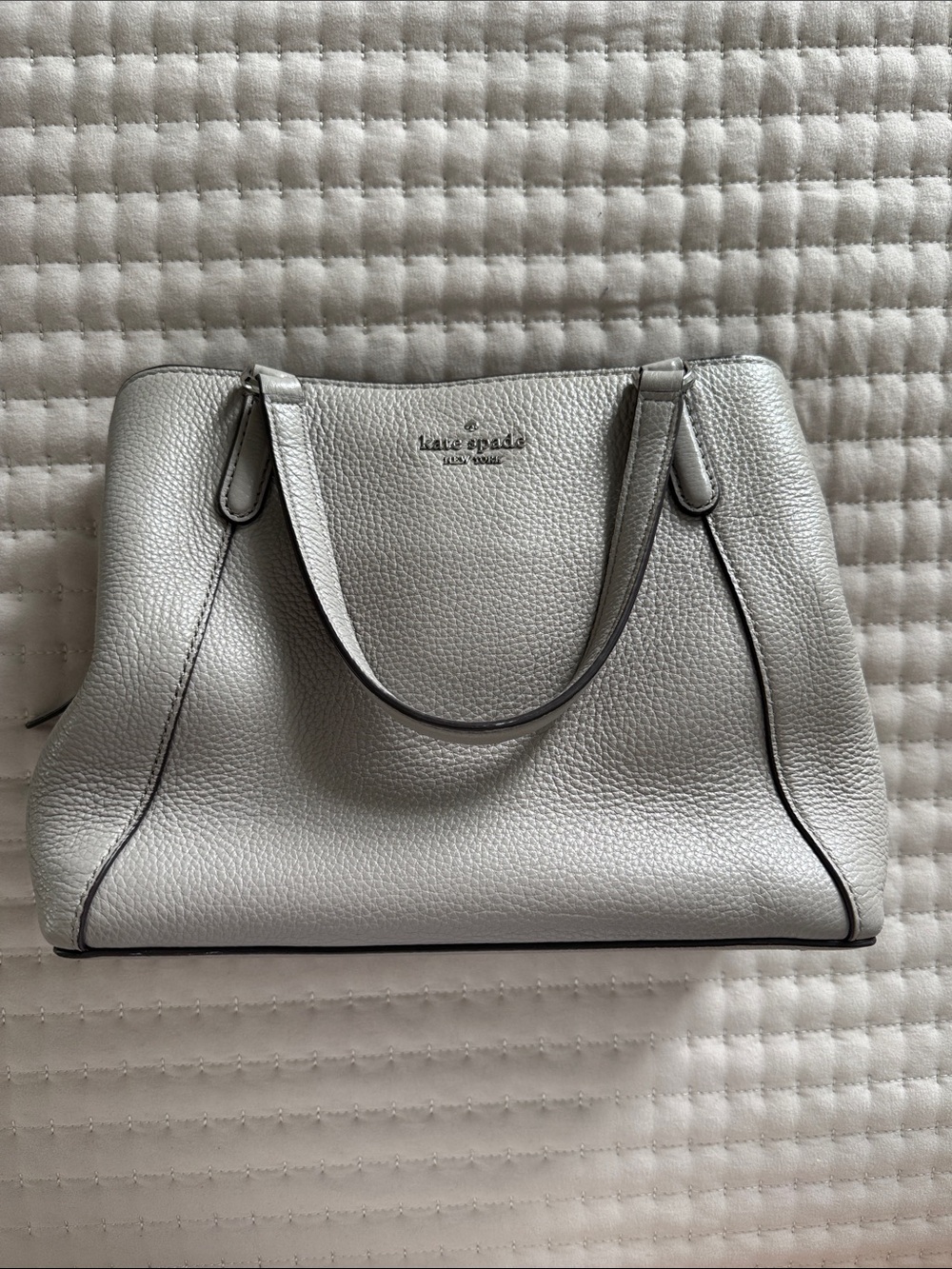 kate spade Silver Pebbled Leather Shoulder Bag